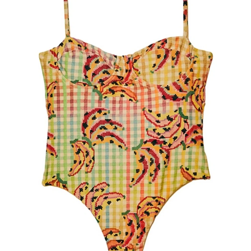 Farm Rio Banana Vichy One Piece Swimsuit - Picture 4 of 4